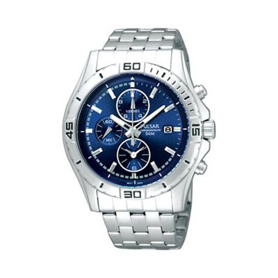 Men's blue chronograph dial bracelet watch pf8397x1
